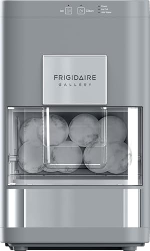 Frigidaire, Countertop Artisanal Sphere Ice Machine, Transparent Window, Gourmet Ice Maker, 84 Sphere per Day Capacity, Auto Self Cleaning Ice Making Machine - 16.75' D x 11.75' W x 20.25' H (Grey)