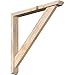 Ekena Millwork BKT0402X28X28TRA06SDF Traditional Slat Smooth Bracket w/Offset Brace, Douglas Fir