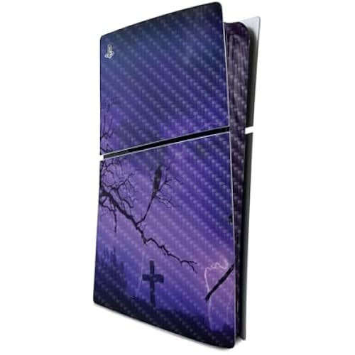 MightySkins Carbon Fiber Skin for PS5 Playstation 5 Slim Digital Edition Console Only - Mystic Reaper Protective, Durable Textured Carbon Fiber Finish Easy to Apply Made in The USA