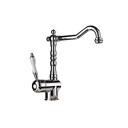 Robinet 1 trou de cuisine en laiton au design intemporel pour évier chic