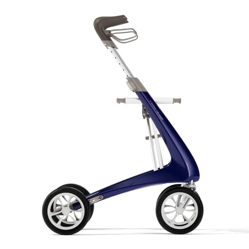 byACRE（バイエーカー）カーボン・ウルトラライト 世界最軽量 4.8kg シルバーカー 歩行器 デンマーク発 北欧デザインのおしゃれな手押し車 座れる 折りたたみ式 室内屋外兼用 高齢者 介護用品 ＜ロイヤルブルー、コンパクトトラック＞ グッドデザイン賞受賞