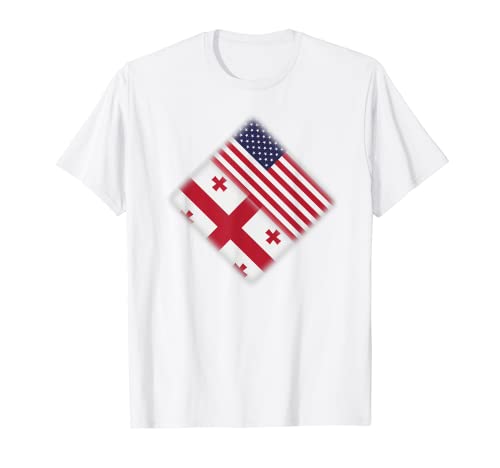 Bandera de la República de Georgia y Estados Unidos, camiseta patriótica georgiana Camiseta