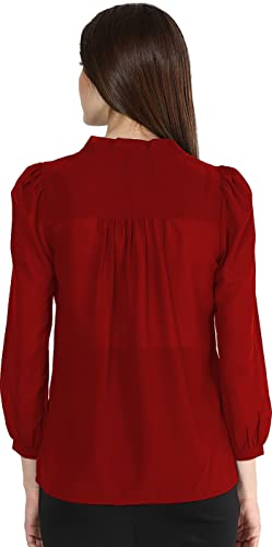Image of Girls Bishop sleeves V-neck tie up top-71