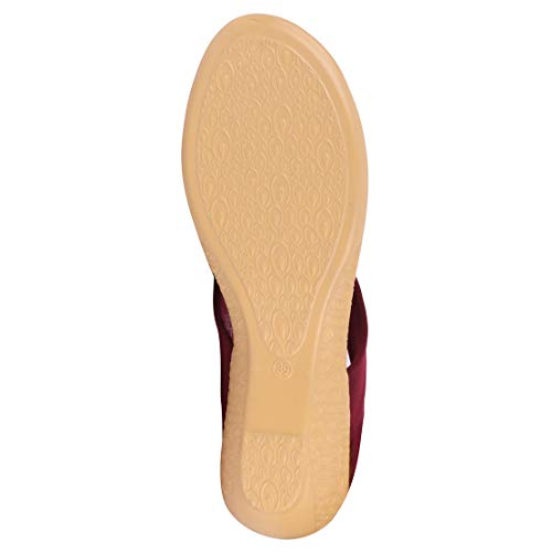 Image of BATA Women's Brown Slipper Flip Flop- 4 UK