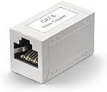 VCELINK RJ45 Cat6 Coupler Shielded, Ethernet Cable Extender CAT6/CAT5E/CAT5 Inline Coupler PoE Female to Female Connector in Silver, 1 Pack