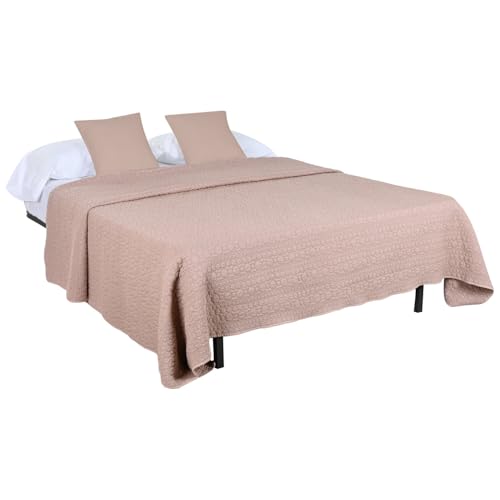 Couvre-lit 240x260 malva en polyester 100g aux finitions soignées durables - 2
