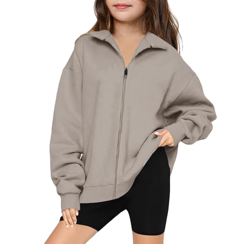 Teens Kids Fluffy Sherpa Fleece Jacket Girls Boys Zipper Fuzzy Fur Thicken Outerwear Casual Fall Winter Warm Trendy Coat2