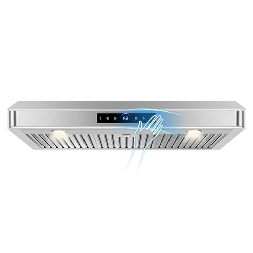 Image of 36 inch Under Cabinet Range Hood 1200 CFM with 4-Speed Gesture Sensing & Touch Control, Stainless Steel Kitchen Stove Vent Hoods with 2 LED Lights, Time Setting, Dishwasher-Safe Baffle Filters