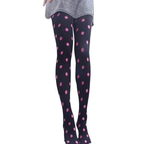 Funky Polka Dot Tights Y2k Whimsy Twee Stockings Colorful 2000s Vintage Patterned Tights Whimsical Accessories