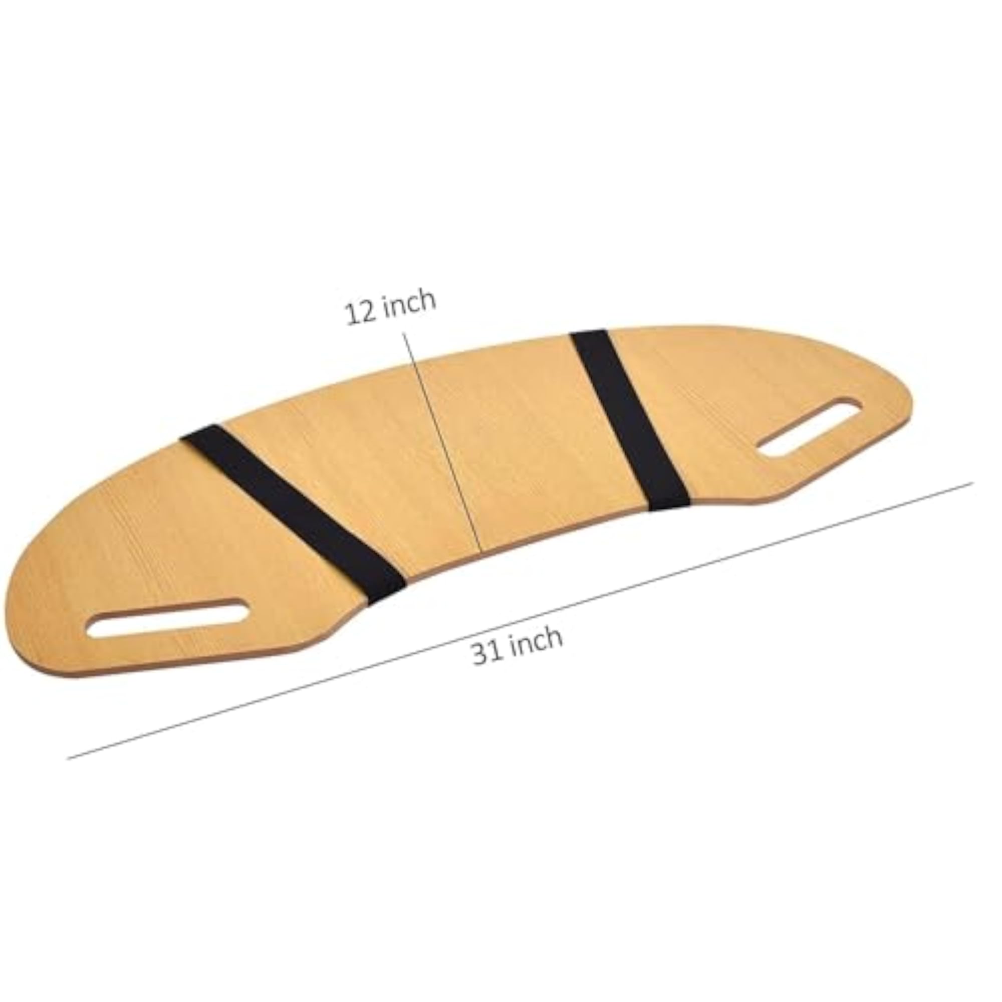 Wood Curved Lap Desk with Strap for Study & Writing Pad