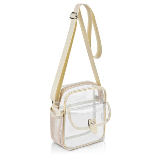 SPODEARS Beige Clear Crossbody Bag for Stadium, Concert, Festival &