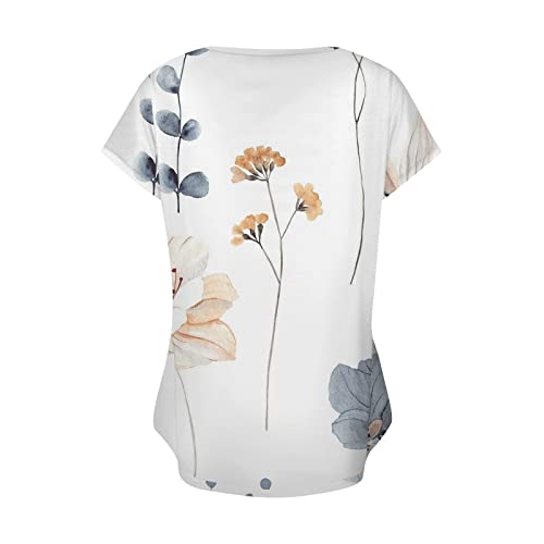 Business Plus Size Short Sleeve Pullover Women Vintage Festival Ruffle Polyester V Neck Lightweight Leopard Print Comfort Tshirt Womans White #TOP3