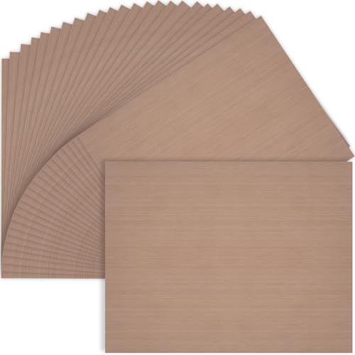 BUWUSMU 24 Pcs Clay Oven Safe Work Mat, Non Skid Mat Polymer Clay Mat Bake Clay Tool Oven Liners Mat for DIY Crafts Projects(17.8 * 11.8 Inches), Medium, Brown, BU0419-06