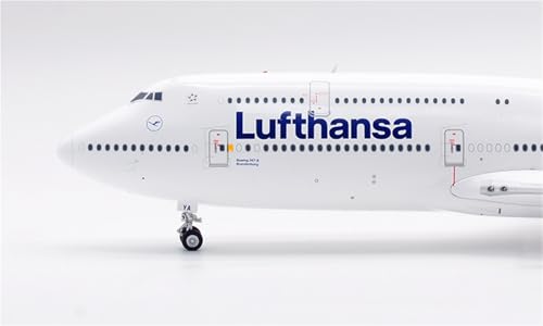 Modelo de avión fundido a presión Boeing B747-8I 38cm réplica Lufthansa con solapa 5