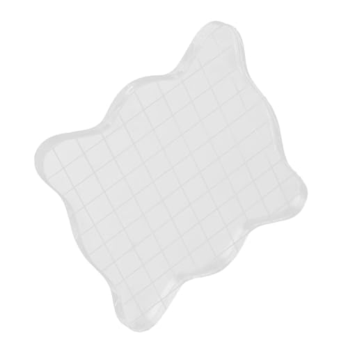 Nuevo Bloque Acrílico Transparente para álbumes de Recortes y Estampado de Manualidades con Líneas de Cuadrícula (5 * 5cm)