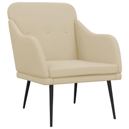 vidaXL Fauteuil Crème 63x76x80 cm Tissu, Fauteuil Relax, Fauteuil de