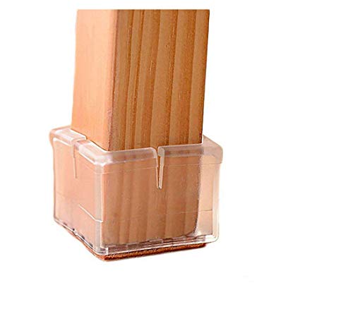 MelonBoat 16 Pack Chair Leg Floor Protectors, Fit Square Leg 1-1/4 to 1-3/8 inches, Chair Leg Caps with Furniture Felt Slider Glide Pads, A-SQ033, Fit Square Leg 1.26''-1.38''