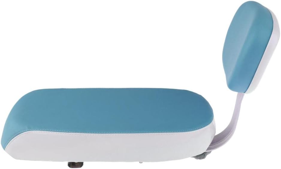 Universal Rear Seat Cushion with Back Rest for Kids & Adults | Soft, Comfortable Road Bike Saddle Pad | Cycling Carrier Seat - Blue White