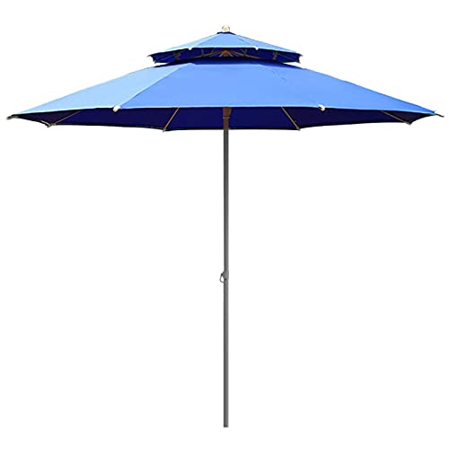 Parasol de jardin rond beige pour repas en terrasse et après-midi à la plage