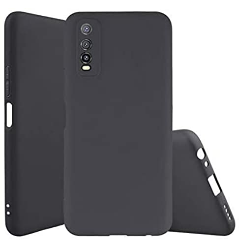Image of Mobile Back Cover Case for Vivo Y20 - Vivo Y 20I (Silicone Case|CameraProtection|Black SC1510)