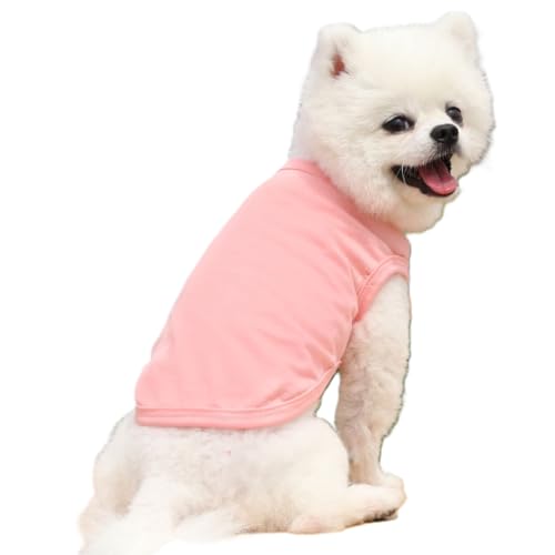 【ピンク/XS バスト30cm 背長17cm】 春夏 無地 小型犬 大型犬 猫 ネコ 猫服 闘牛犬 犬服 犬の服 (XS-5XL) 犬服 猫服 小型犬 大型犬 大きいサイズ 春夏 無地 ペット服 犬用 猫用 ドッグウェア キャットウェア 軽量 通気性 快適