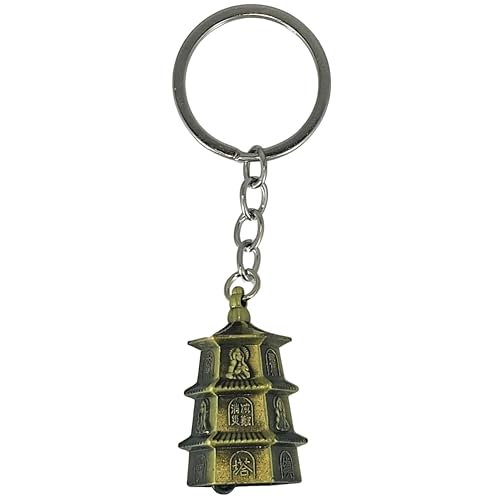 Image of OTTAVO Guardian Bell Keychain, Oxidized Copper, Tibetan Style, 5 cm Height, Good Luck Charm