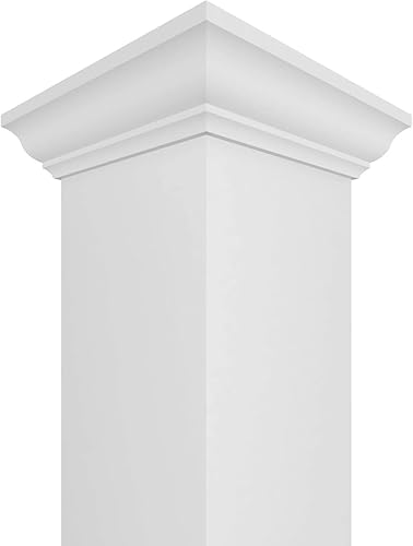 Miniatura 4 de Ekena Millwork CC0609ENPMIMI Craftsman Classic Square - Kit de columna de PVC liso sin cónico, capital de misión y base de misión, 6 pulgadas de