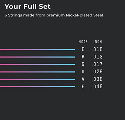 HAVENDI® Cordes pour guitare électrique – cordes en acier de qualité supérieure pour guitare électrique avec revêtement… - Les Beatles, Paul McCartney, John Lennon, RIngo Starr, George Harrison HAVENDI® Cordes pour guitare électrique - cordes en acier de qualité supérieure pour guitare électrique avec revêtement… – Image 6