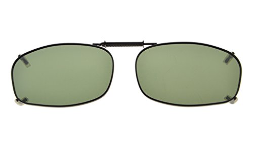 Eyekepper Metal Frame Rim Polarized Lens Clip On Sunglasses 2 1/16