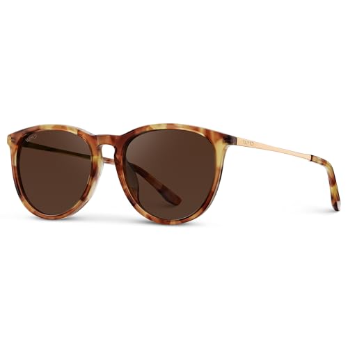 Image of WearMe Pro Round Polarized Sunglasses for Women - UV400 Protection, Lightweight Frame, Vintage Retro Style