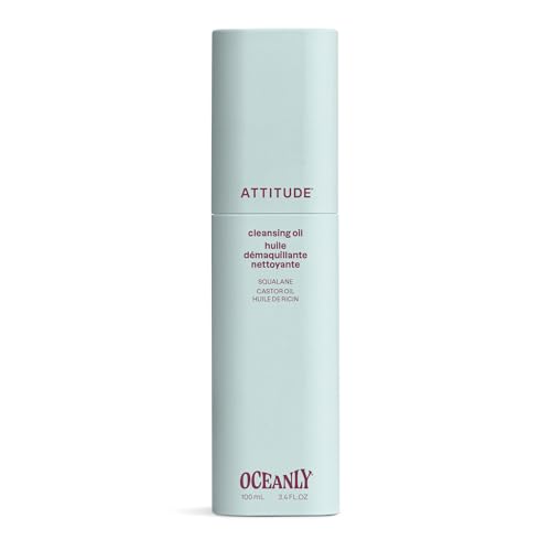 Image of ATTITUDE Cleansing Oil, Makeup Removing Face Cleanser with Squalane & Castor Oil for Soft, Hydrated Skin, EWG Verified, Vegan, Unscented, 3.4 Fl Oz, (Pack of 6)