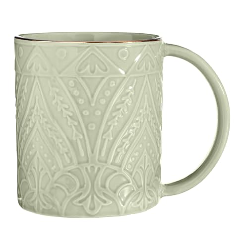Image of Santa Barbara Design Studio Embossed Ceramic Winter Christmas Holiday Mug, 16-Ounce, Sage Mist