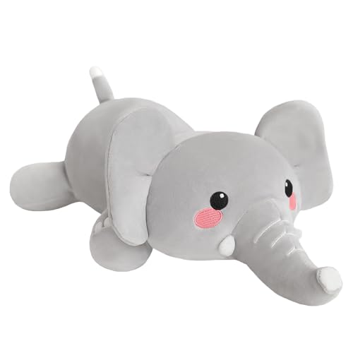SQEQE Weighted Elephant Plush, Weighted Elephant Stuffed Animal, Cute Plushies Soft Pillow Toy Gift for Kids Adults 9.8 Inch, 0.8 Lbs