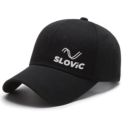 SLOVIC Cap for Men Free Size with Adjustable Strap Caps for All Sports Baseball, Cricket, Gym, Tennis Black