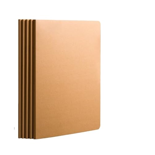 �m�[�g 6pcs Kraft Paper Notebooks, Each Containing 36 Sheets (72 Pages) Per Volume, With Lined/blank/squared Inner Pages, Designed 