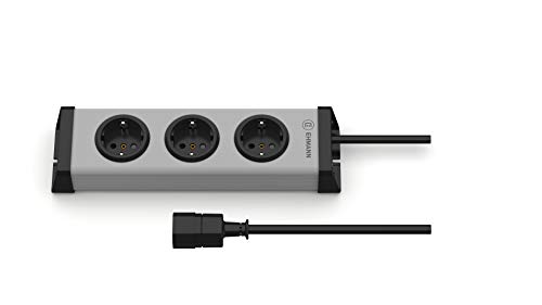 Ehmann Steckdosenleiste 0200x00032308 Universal 3-Fach, IEC 320 Kaltgerätezuleitung, 10A Sicherung, z.B. für den Betrieb an USVs und PCs