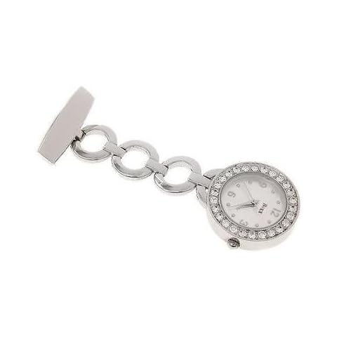Personalised Silver Fob Watch with Crystals Cover