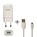 Produktbild Original HTC Ladekabel in Weiss für Desire 500 Datenkabel Netzteil 1000 mAh Schnellladegerät Ladegerät Aufladekabel Travel Charger MicroUSB HTCLW1