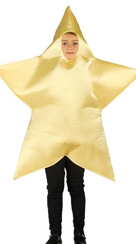 GUIRMA | Disfraz Estrella de Navidad Infantil (5-6 Años) - Traje Unisex para Niños - Disfraces de Navidad y Año Nuevo - Ideal para Fiestas Infantiles y Celebraciones Navideñas - Amarillo