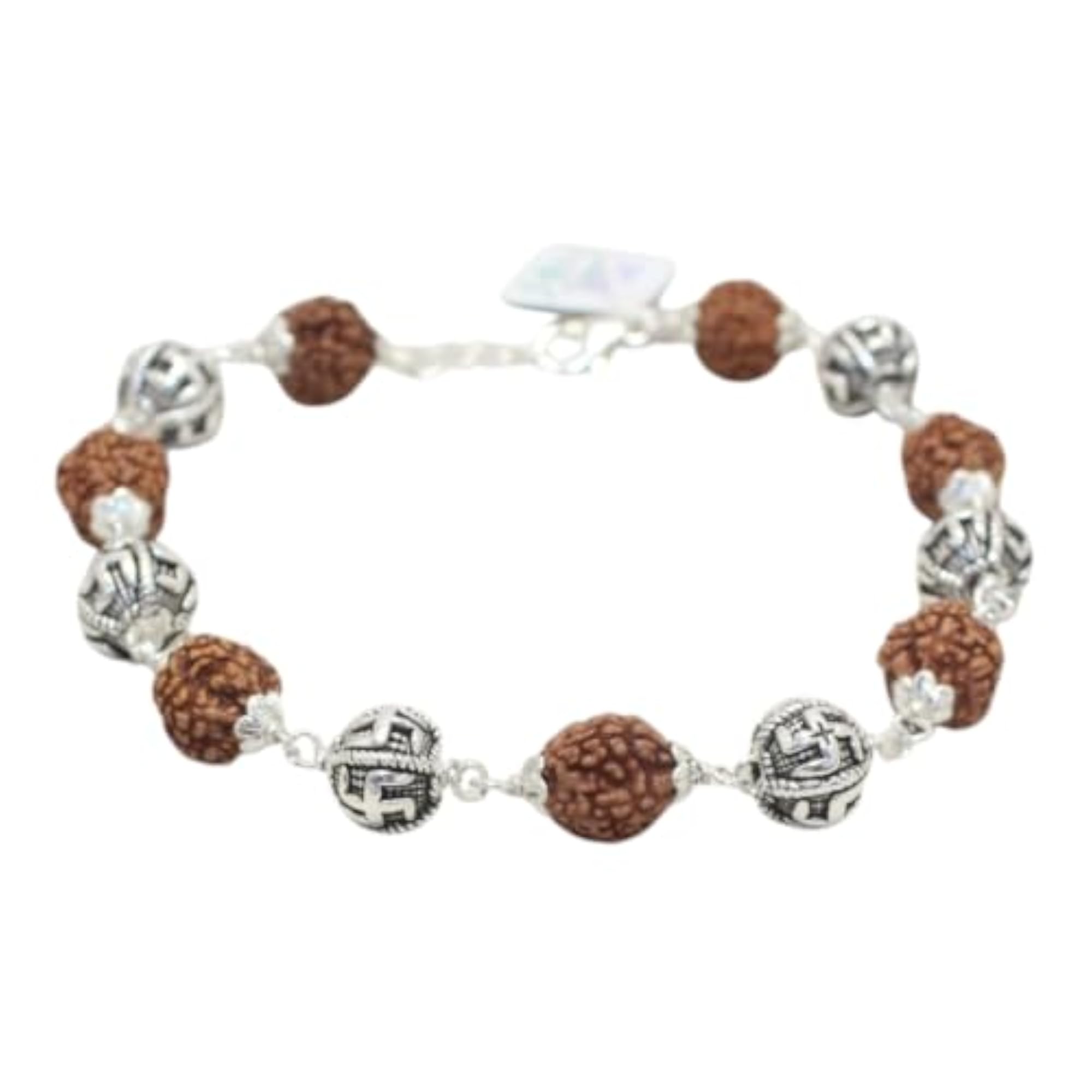 925 Sterling Silver Shiv & Rudraksh Bracelet, Handmade Gift