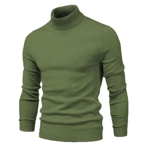 Men’S Slim Fit Solid Turtleneck Thick Knitted Pullover Sweater Warm Casual Long Sleeve Jumper Top