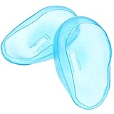 Angoily Ear Protection Tools 2Pcs Silicone Ear Covers for Hair Dye Waterproof Heat Resistant Covers for Hair Dryer and Shower 3.14X1.77X0.98 Inches Blue