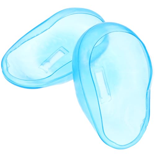 Angoily Ear Protection Tools 2Pcs Silicone Ear Covers for Hair Dye Waterproof Heat Resistant Covers for Hair Dryer and Shower 3.14X1.77X0.98 Inches Blue