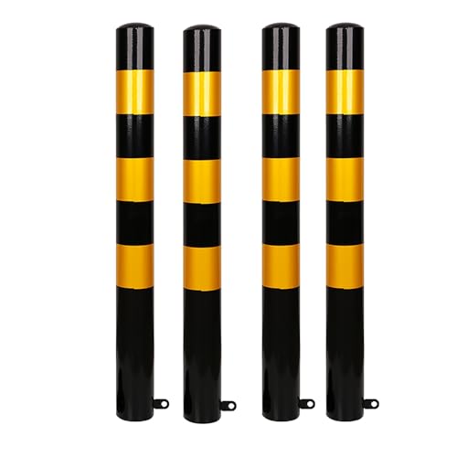LYDBMYT Steel Safety Bollard Removable Bollards, Bolt Down Parking Bollards, Rustproof Waterproof Driveway Traffic Security Bollards, for Road Construction/Parking Lot Safety(4PCS - Yellow)