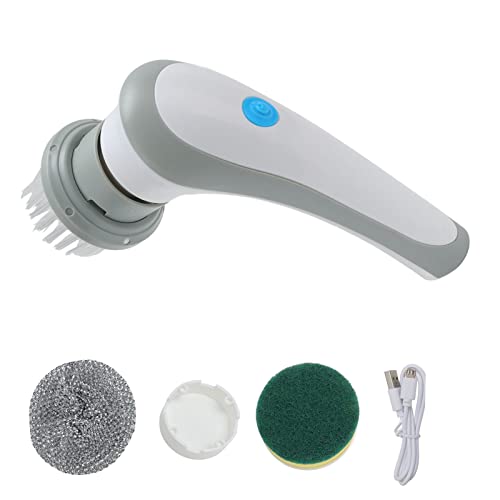 MMABEUTF 電動スピンスクラバー、3 ブラシヘッド、360 度回転、USB 充電式、人間工学に基づいたデザインでディープクリーニング (白)