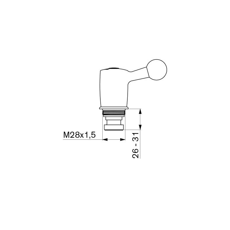 Tête complète eau froide Ø 27,3 mm chavonnet Delabie