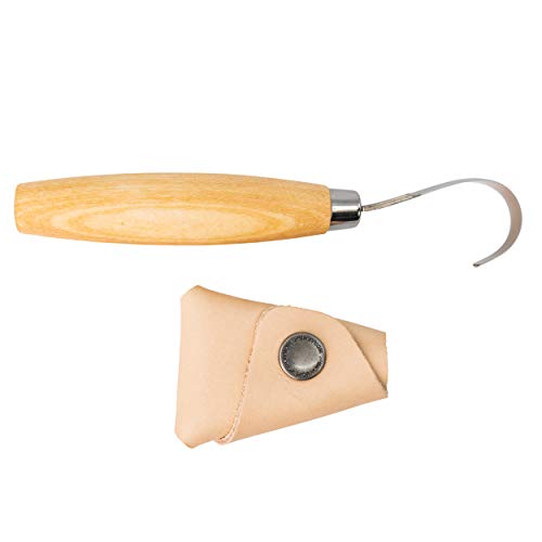 Morakniv Wood Carving Hook Knife 164, Left-Handed, w/Leather Sheath, M-13386