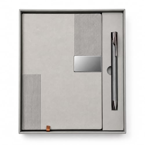 Image of Teak Wood Customized Diary With Pen - 2 in 1 Combo for Corporate Gifts Ideas, Office Diary With Name - Ideal Corporate Gifts for Employees, Premium Dirayi Pen Combo for CorporateGifts Grey Colour