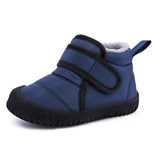 BMCiTYBM Baby Snow Boots Winter Boys Girls Cold Weather Toddler Infant Faux Fur Shoes Navy Size 12-18 Months Toddler