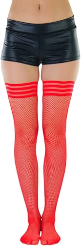 Image of ToBeInStyle Women's Modern Thin Tripple Striped Opaque Thigh High Stocking